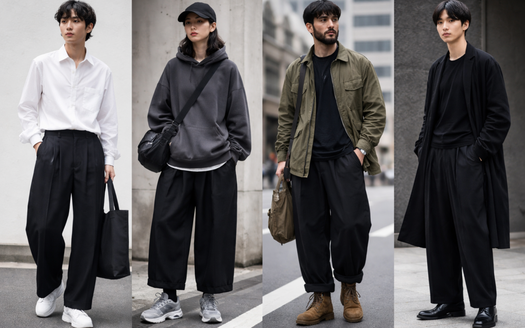 10 looks avec un pantalon japonais noir